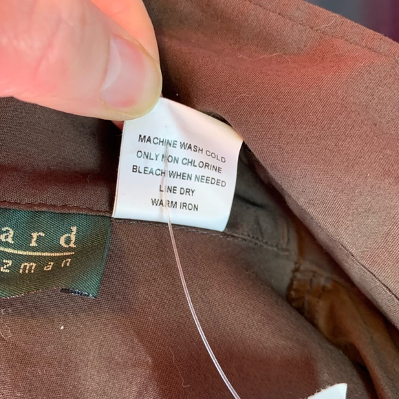 Harve Benard brown 3/4 sleeve button down size L - Picture 6 of 7